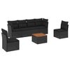 vidaXL 7-delige Loungeset met kussens poly rattan zwart