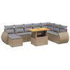 vidaXL 9-delige Loungeset met kussens poly rattan beige