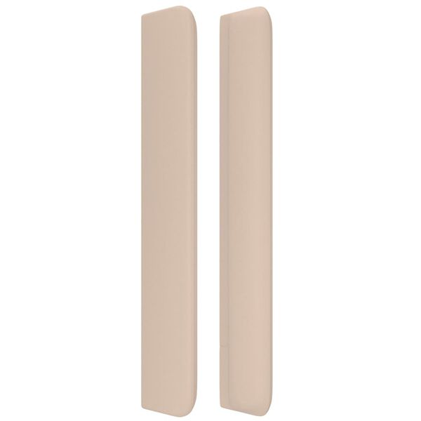 vidaXL Hoofdbord met randen 103x16x118/128cm kunstleer cappuccinokleur