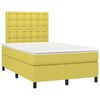 vidaXL Boxspring met matras en LED stof groen 120x200 cm