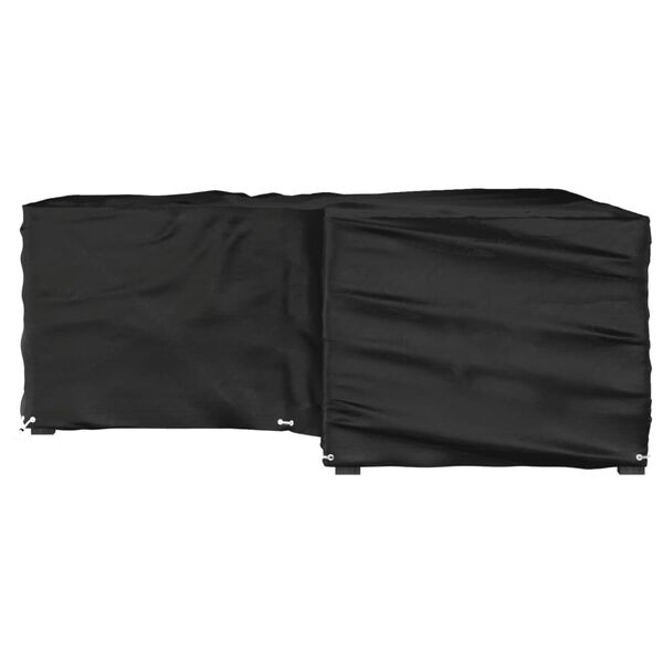 vidaXL Tuinmeubelhoezen met 16 oogjes L-vormig 215x215x70 cm