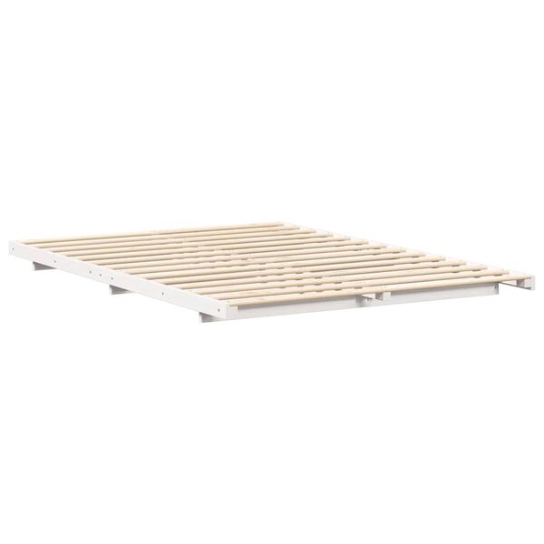 vidaXL Bedframe Wit 140 x 200 cm Massief grenenhout