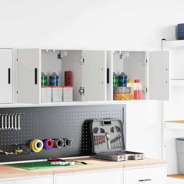 vidaXL Garagewandkasten 2 st spaanplaat wit