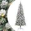vidaXL Kunstmatige Inklapbare Kerstboom 300 LED's Groen en Wit 240 cm
