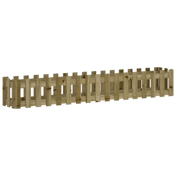 vidaXL Plantenbak verhoogd hekontwerp 200x30x30 cm ge&iuml;mpregneerd hout