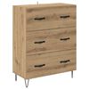 vidaXL Hoge kast met lade 2 pcs Artisan Eiken Ge&euml;ngineerd hout en glas