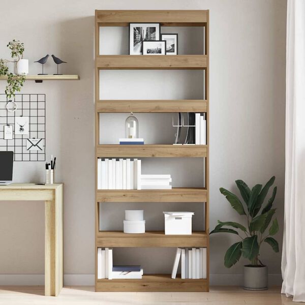 vidaXL Boekenkast Artisan Eiken 80 x 30 x 198 cm Bewerkt hout