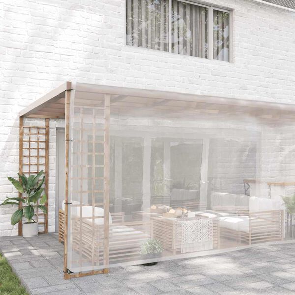 vidaXL Doorzichtig zeildoek met zeilringen 6x6 m polyethyleen