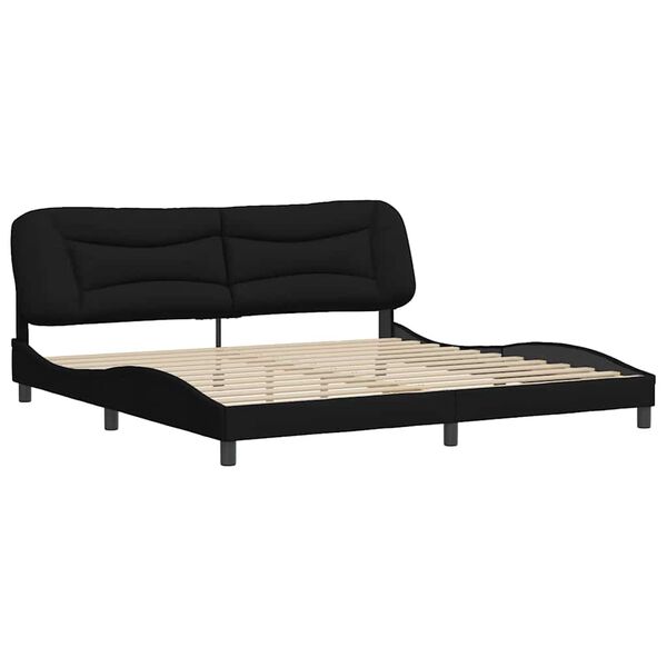 vidaXL Bedframe zonder matras "Hvar" stof zwart 200x200 cm