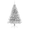 vidaXL Kunstmatig Voorverlicht Kerstboom met 300 LED Zilver 180 cm PET