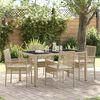 vidaXL Tuin eettafelset 5 pcs Beige poly rattan