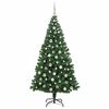 vidaXL Kunstkerstboom Groen 210 cm PVC en Staal en Kunststof