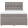 vidaXL Boxspring met matras stof taupe 140x190 cm