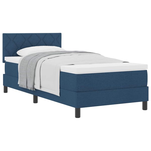 vidaXL Boxspringbed met matras met hoofdeinde Blauw 90 x 190 cm Stof