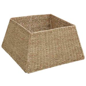 vidaXL Kerstboomkraag Vierkant Bruin 50 x 50 x 25 cm Zeegras
