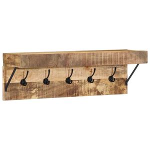 vidaXL Kapstok Wandgemonteerd Bruin 73 x 19 x 23 cm Massief mangohout