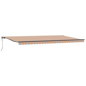 vidaXL Uitschuifbare luifel Meerkleurig 600 &times; 350 cm Stof en Aluminium