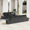 vidaXL Tuin Sofa Set 8 pcs Zwart Poly Rattan en Poedergecoat Staal