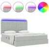 vidaXL Bed met LED-striplichten Lichtgrijs 200 x 200 cm Fluweel