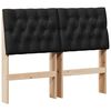 vidaXL Gestoffeerd hoofdbord Zwart 120 cm Massief grenenhout