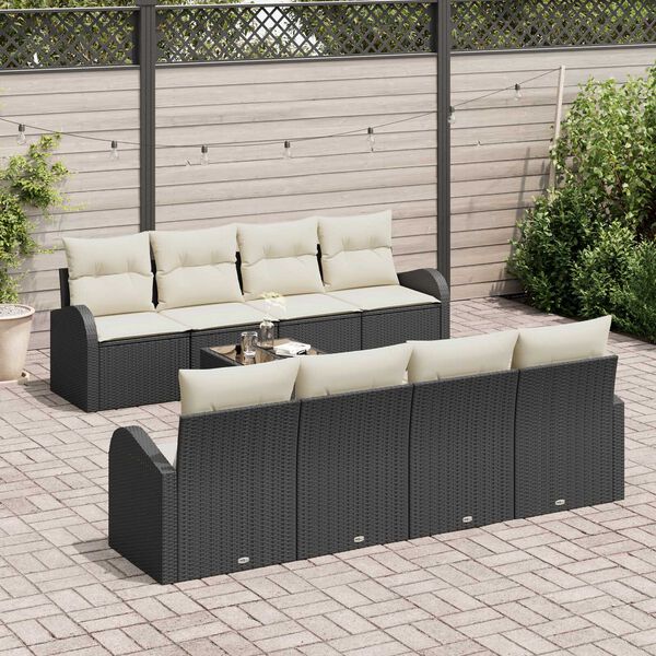 vidaXL Tuin Sofa Set Zwart 55 x 55 x 37 cm poly rattan