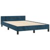 vidaXL Bedframe zonder matras 120x200 cm fluweel donkerblauw