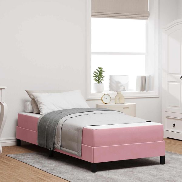 vidaXL Boxspringbed met matras Roze 80 x 200 cm Stof