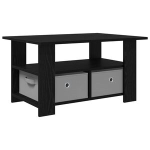 vidaXL Salontafel met lade Zwart Eiken 77 x 55 x 42 cm Bewerkt hout