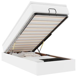 vidaXL Ottoman bed met matras 100x200cm kunstleer wit