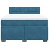vidaXL Boxspring met matras fluweel blauw 160x200 cm