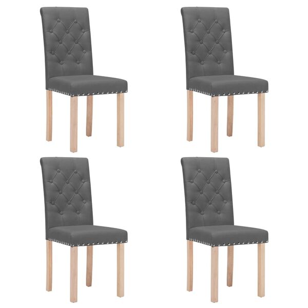 vidaXL Eetkamerstoelen 4 st stof donkergrijs