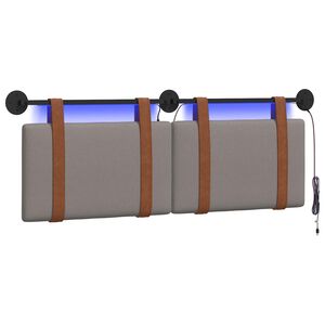 vidaXL Hangend hoofdbord Taupe Antiek PU