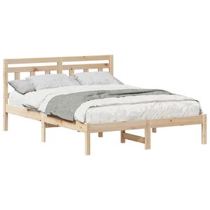 vidaXL Bedframe Bruin 135 x 190 cm Massief grenenhout