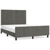 vidaXL Bedframe zonder matras 140x200 cm fluweel donkergrijs