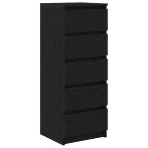 vidaXL Dressoir met lades 37,5x35x99 cm spaanplaat zwart eikenkleurig