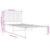 vidaXL Bedframe met hoofdbord metaal zwart 90x200 cm