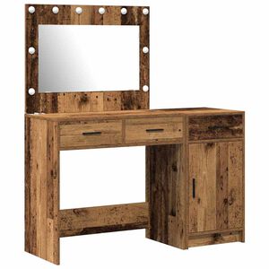 vidaXL Plafondtafel met spiegellichten 2 pcs Bruin Bewerkt hout