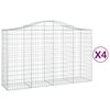 vidaXL Schanskorven 4 st gewelfd 200x50x120/140 cm ijzer
