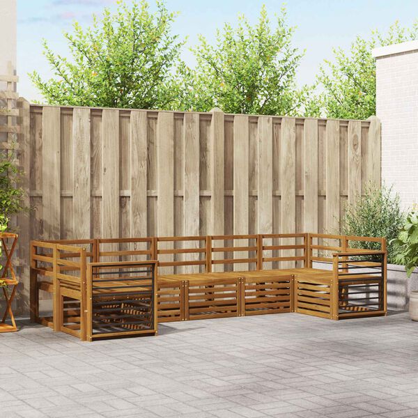 vidaXL Sofa-Sets 7 pcs Naturel Massief Acaciahout