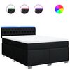 vidaXL Boxspring met matras stof zwart 140x200 cm