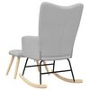 vidaXL Schommelstoel met voetenbank stof wolk grijs
