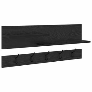 vidaXL Wandgemonteerde kapstok Muurmontage Zwart Eiken 90 x 15 x 36 cm