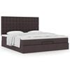 vidaXL Ottoman bed met matras 160x200cm stof donkerbruin