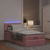 vidaXL Bed poef met matras en LED's 80x200 cm fluweel roze