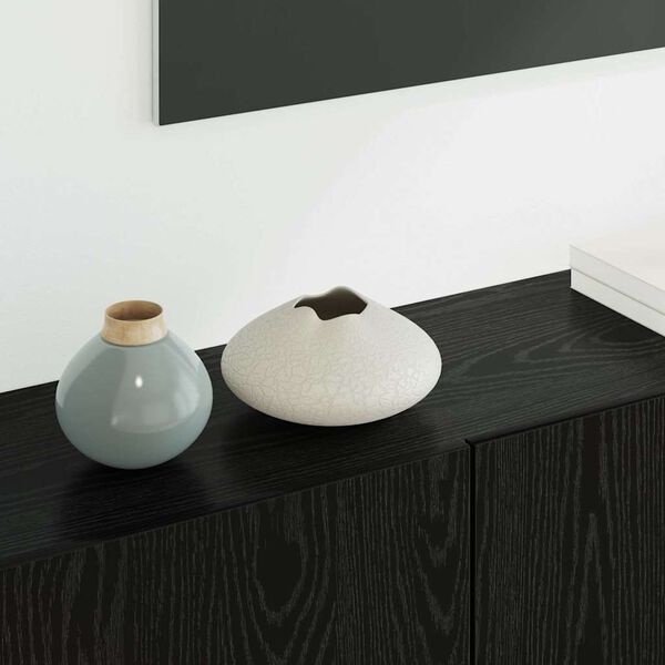 vidaXL TV-wandmeubel Wandgemonteerd 5 pcs Zwart Eiken Bewerkt hout