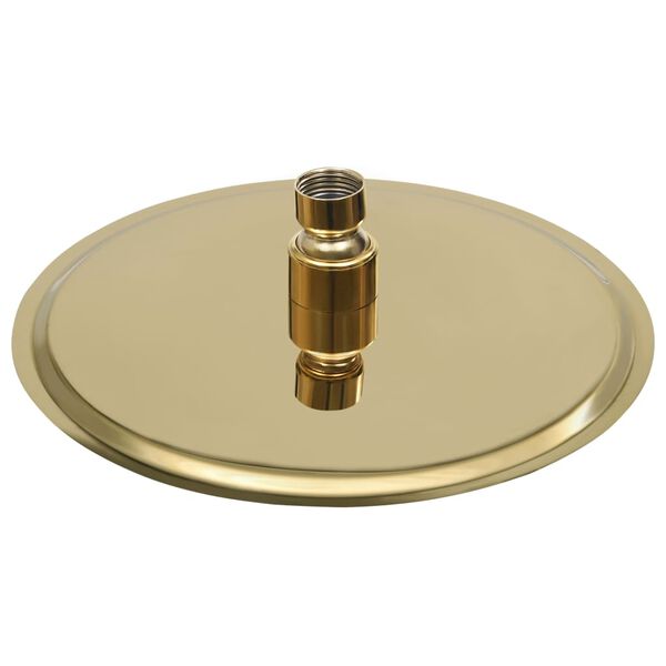 vidaXL Regendouchekop rond 20 cm roestvrij staal goudkleurig