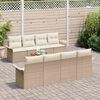 vidaXL Tuinbankenset met opslag 9 pcs Beige en Cr&egrave;me poly rattan