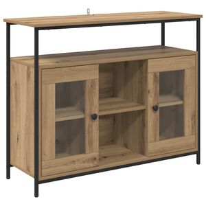 vidaXL Dressoir Artisan Eiken 100 x 35 x 80 cm Bewerkt hout