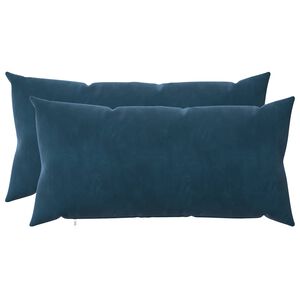 vidaXL Kussen met kussen HEERLEN 2 st Blauw fluweel