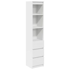 vidaXL Hoge kast 37,5x35x180 cm spaanplaat wit